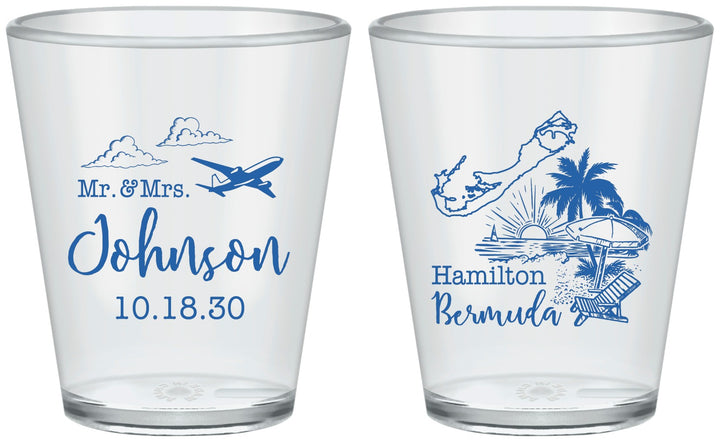 Custom Wedding Plastic Shot Glasses - Bermuda | 513