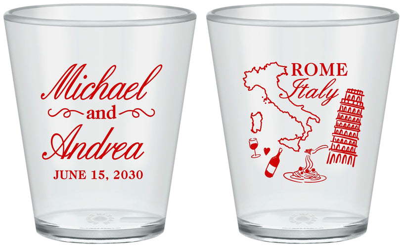 Custom Wedding Plastic Shot Glasses - Italy | 515