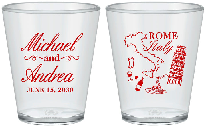 Custom Wedding Plastic Shot Glasses - Italy | 515