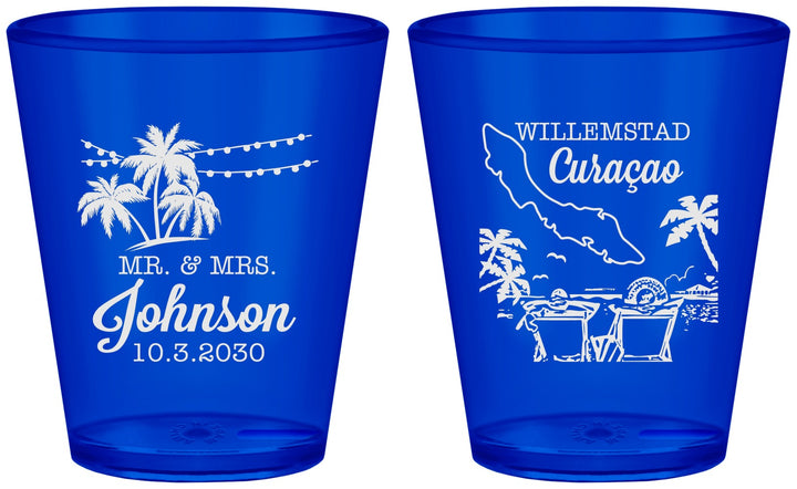 Custom Wedding Plastic Shot Glasses - Curacao | 521