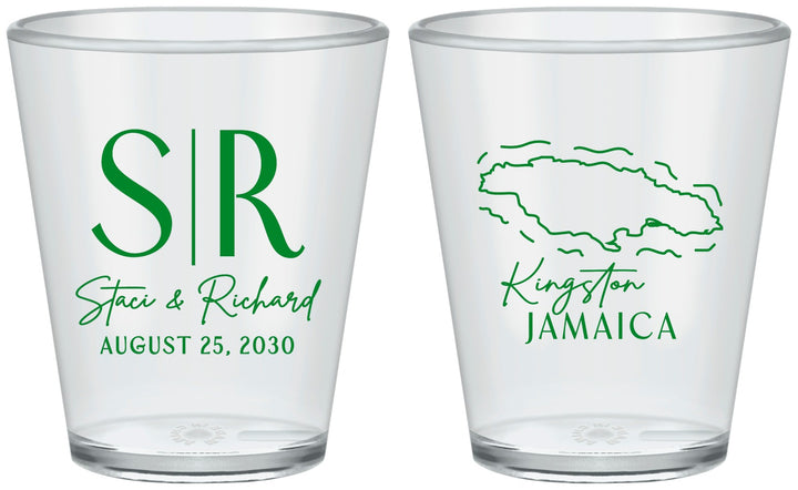 Custom Wedding Plastic Shot Glasses - Jamaica | 530