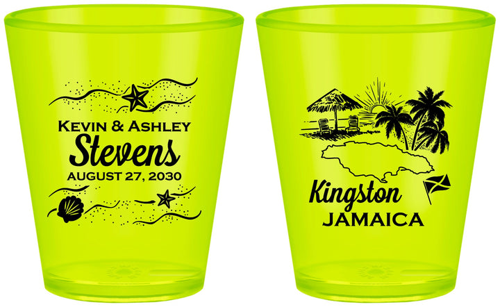 Custom Wedding Plastic Shot Glasses - Jamaica | 531