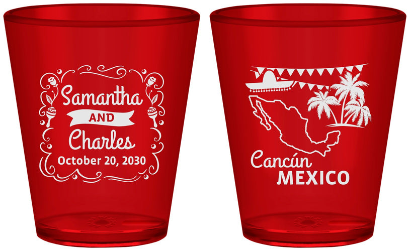 Custom Wedding Plastic Shot Glasses - Mexico | 535