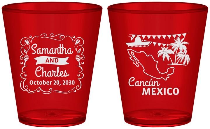 Custom Wedding Plastic Shot Glasses - Mexico | 535