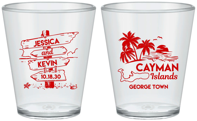 Custom Wedding Plastic Shot Glasses - Cayman Island | 545