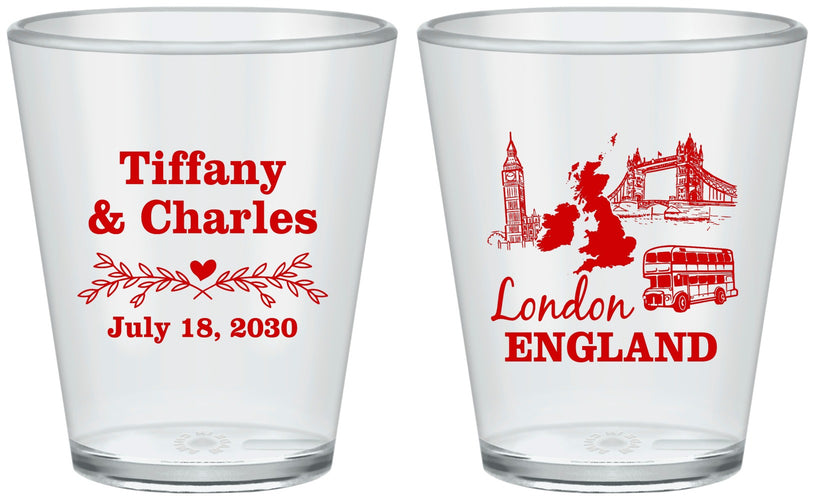 Custom Wedding Plastic Shot Glasses - England | 549