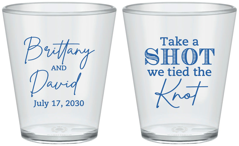 Custom Wedding Plastic Shot Glasses - Take A Shot We Tied The Knot | 550