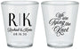 Custom Wedding Plastic Shot Glasses - Monogram Tying Knot | 559