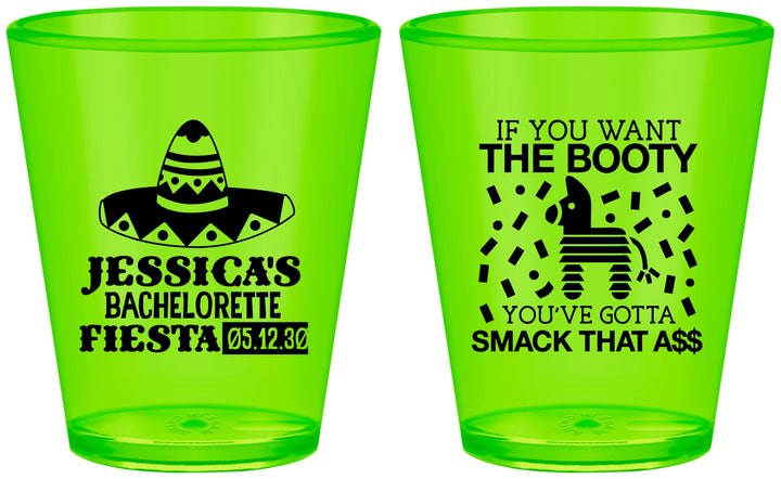 Custom Bachelorette Plastic Shot Glasses - Mexico Fiesta | 60006