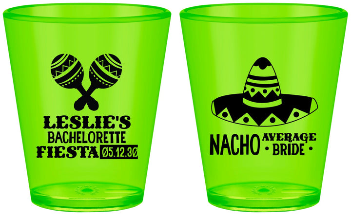 Custom Bachelorette Plastic Shot Glasses - Nacho Average Bride | 60007
