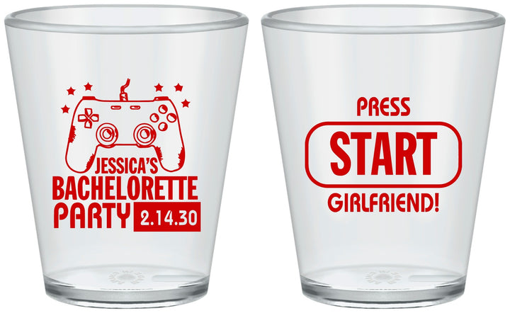 Custom Bachelorette Plastic Shot Glasses - Video Games | 60009