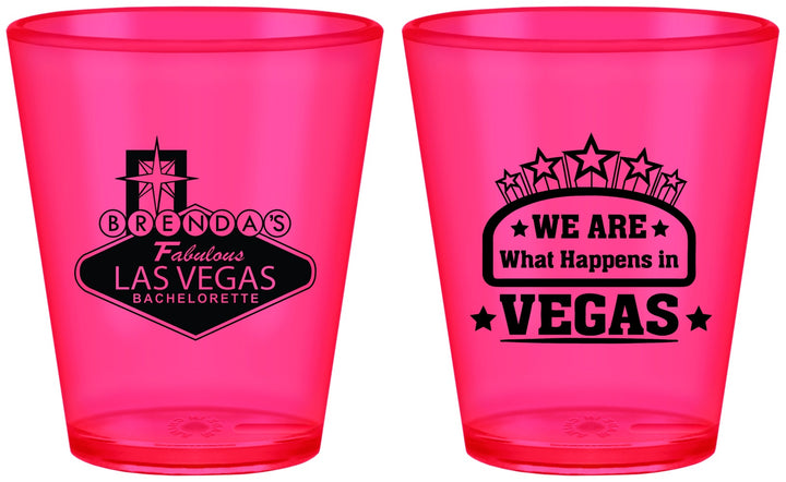 Custom Bachelorette Plastic Shot Glasses - Las Vegas | 60016