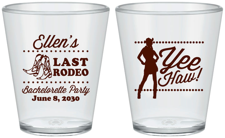 Custom Bachelorette Plastic Shot Glasses - Last Rodeo | 60021