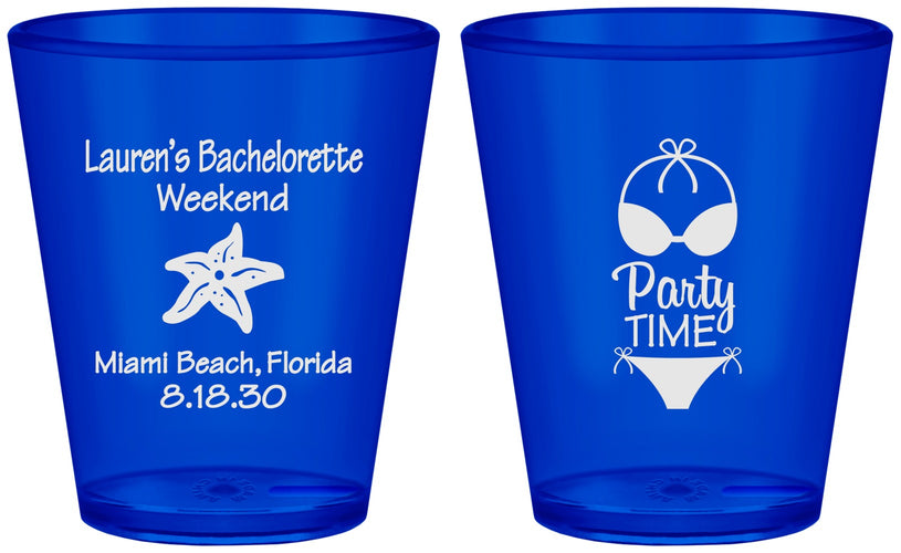 Custom Bachelorette Plastic Shot Glasses - Bikini | 60027