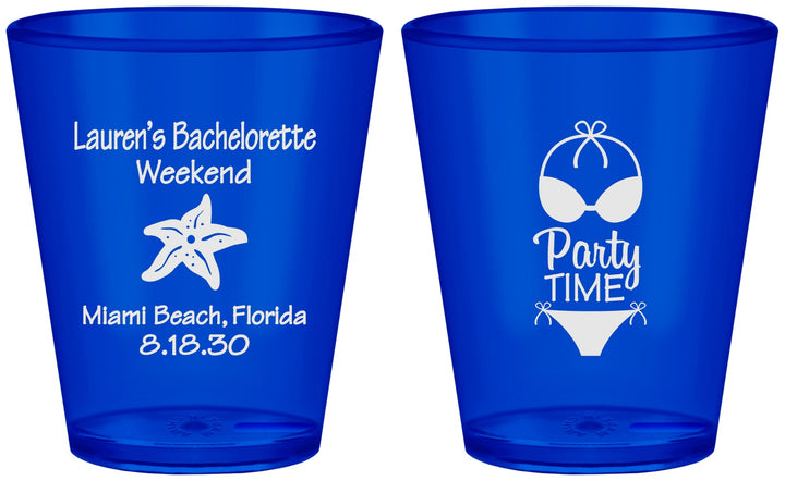 Custom Bachelorette Plastic Shot Glasses - Bikini | 60027