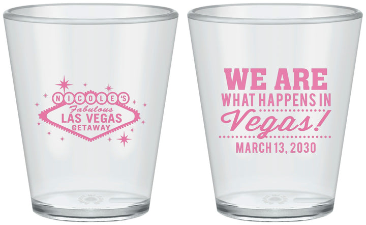 Custom Bachelorette Plastic Shot Glasses - Las Vegas | 60029
