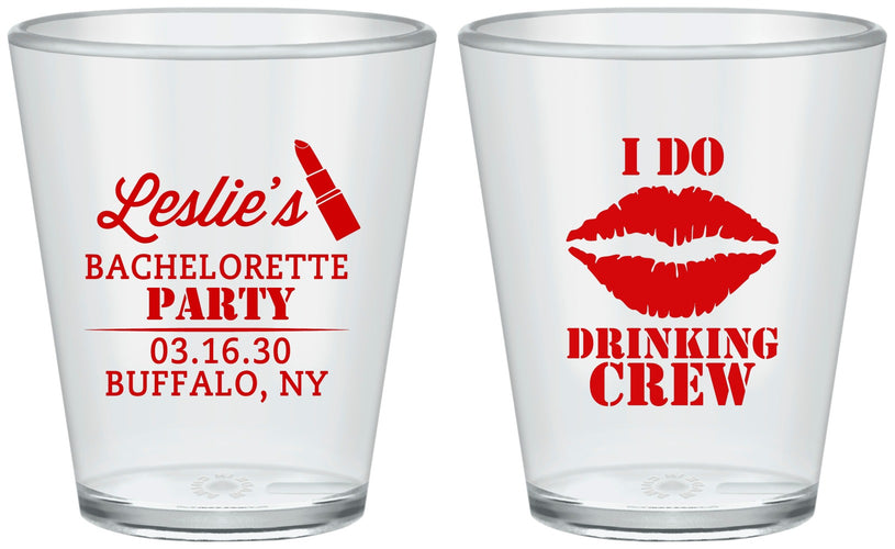 Custom Bachelorette Plastic Shot Glasses - I Do Drinking Team | 60031