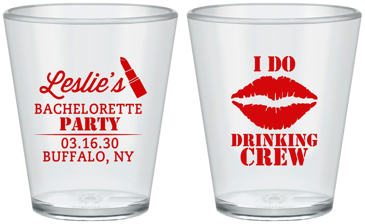 Custom Bachelorette Plastic Shot Glasses - I Do Drinking Team | 60031