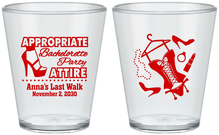 Custom Bachelorette Plastic Shot Glasses - Last Walk | 60032