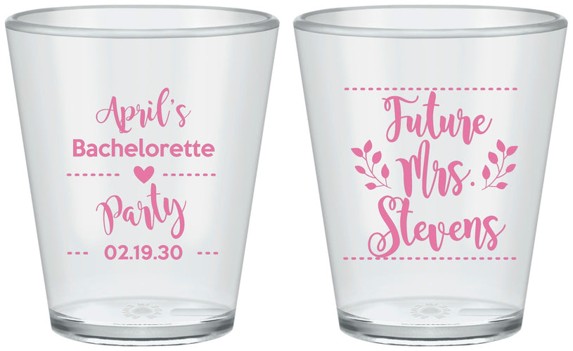 Custom Bachelorette Plastic Shot Glasses - Future Mrs | 60037