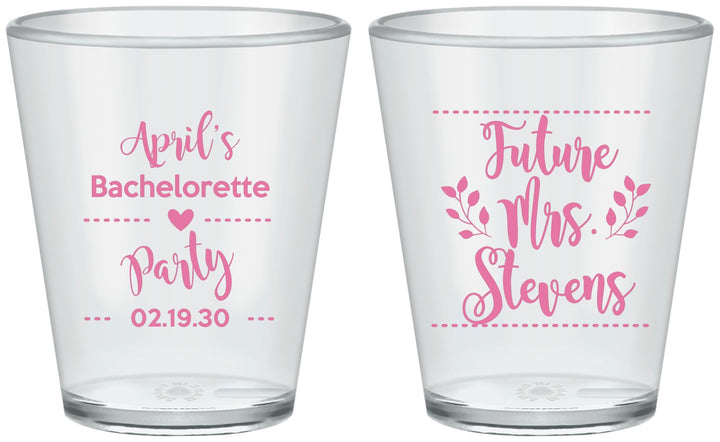 Custom Bachelorette Plastic Shot Glasses - Future Mrs | 60037