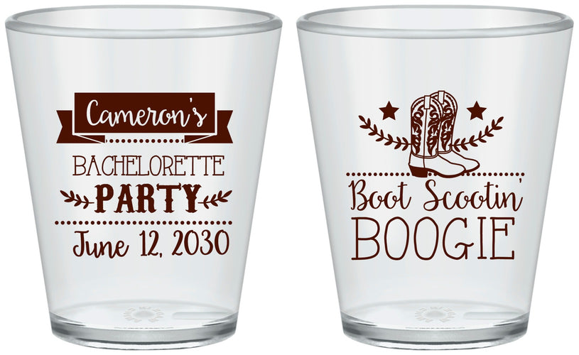 Custom Bachelorette Plastic Shot Glasses - Cowgirl | 60040