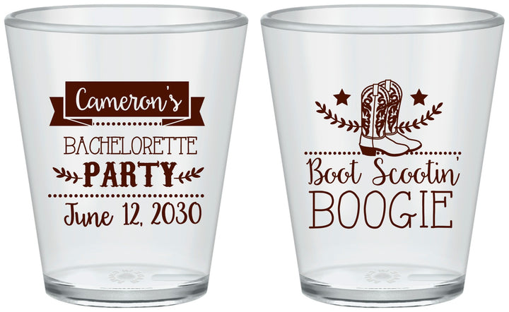 Custom Bachelorette Plastic Shot Glasses - Cowgirl | 60040