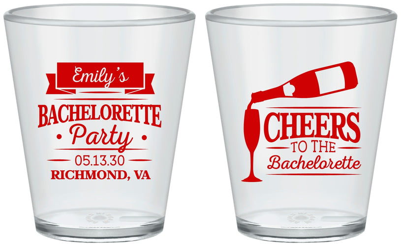 Custom Bachelorette Plastic Shot Glasses - Cheers | 60052