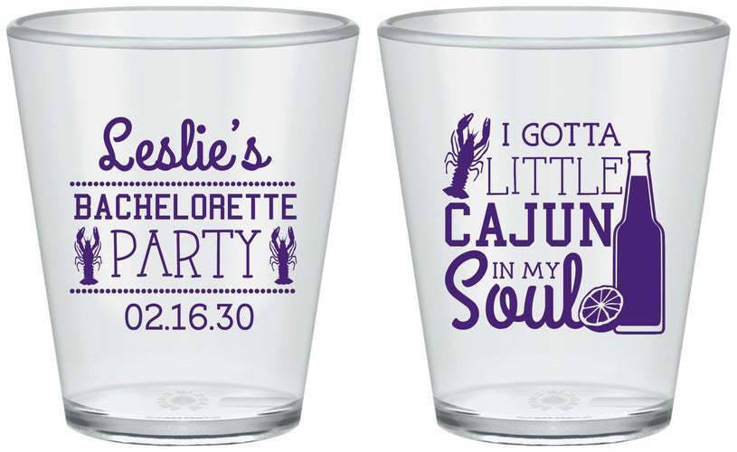 Custom Bachelorette Plastic Shot Glasses - Little Cajun In My Soul | 60058