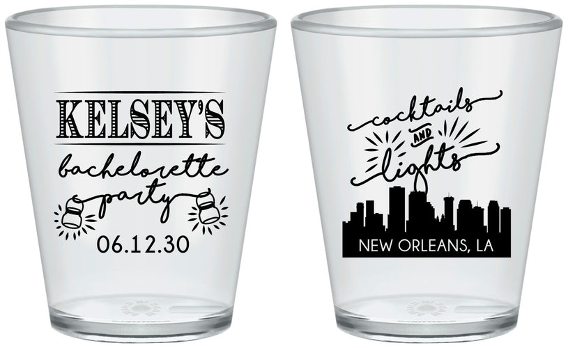 Custom Bachelorette Plastic Shot Glasses - New Orleans | 60066