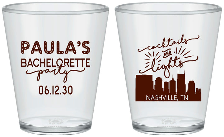 Custom Bachelorette Plastic Shot Glasses - Nashville | 60068