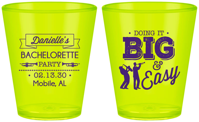 Custom Bachelorette Plastic Shot Glasses - New Orleans | 60084