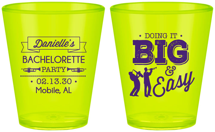 Custom Bachelorette Plastic Shot Glasses - New Orleans | 60084