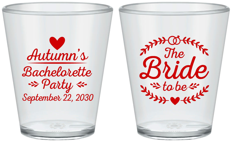 Custom Bachelorette Plastic Shot Glasses - Bride To Be | 60088