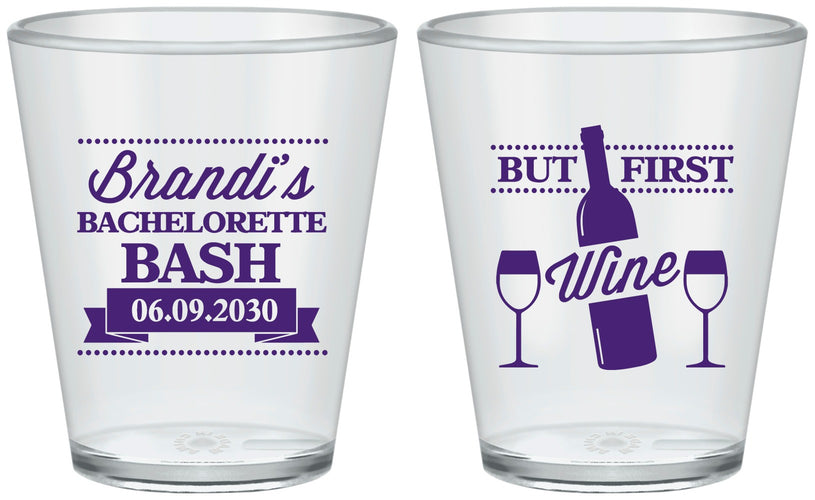 Custom Bachelorette Plastic Shot Glasses - Wine | 60099