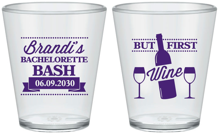Custom Bachelorette Plastic Shot Glasses - Wine | 60099