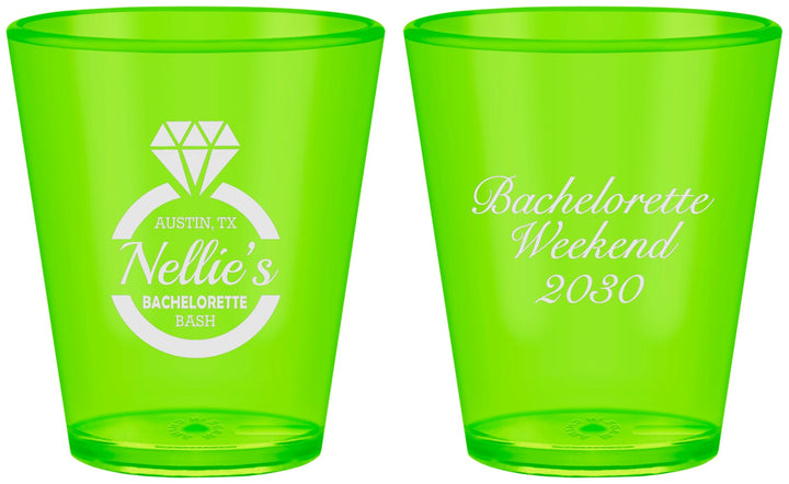 Custom Bachelorette Plastic Shot Glasses - Ring | 60115