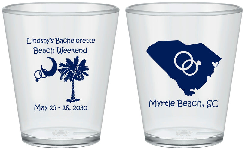 Custom Bachelorette Plastic Shot Glasses - South Carolina | 60117