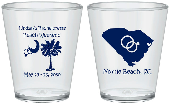 Custom Bachelorette Plastic Shot Glasses - South Carolina | 60117
