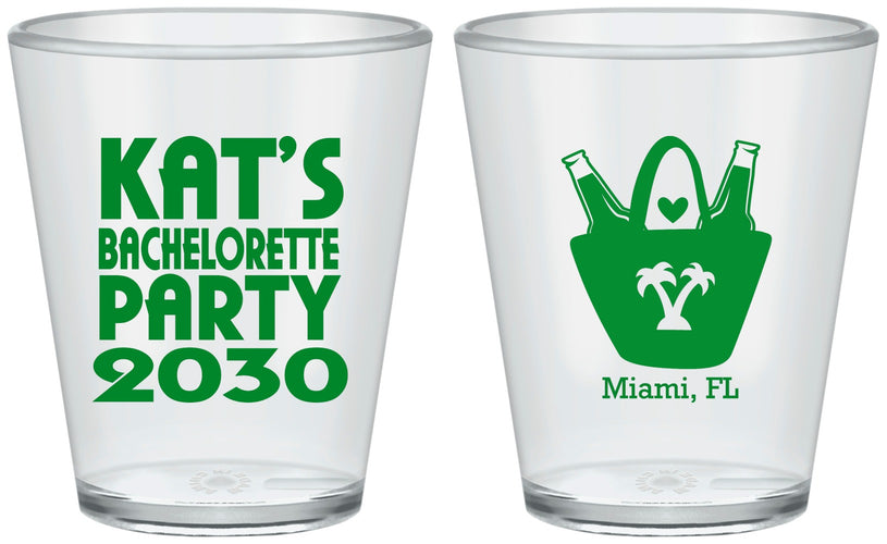 Custom Bachelorette Plastic Shot Glasses - Beach | 60126