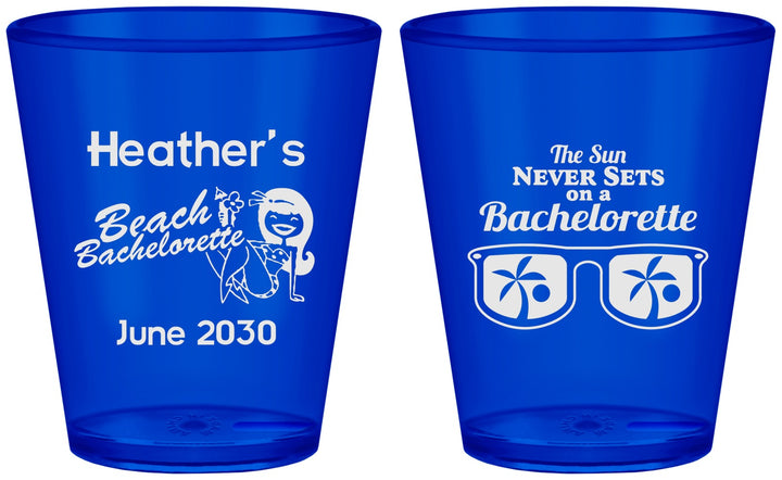 Custom Bachelorette Plastic Shot Glasses - Beach | 60135
