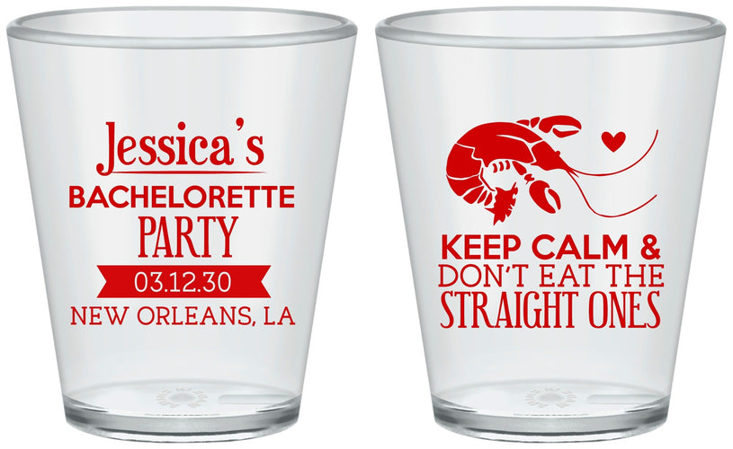Custom Bachelorette Plastic Shot Glasses - Crawfish Boil | 60137