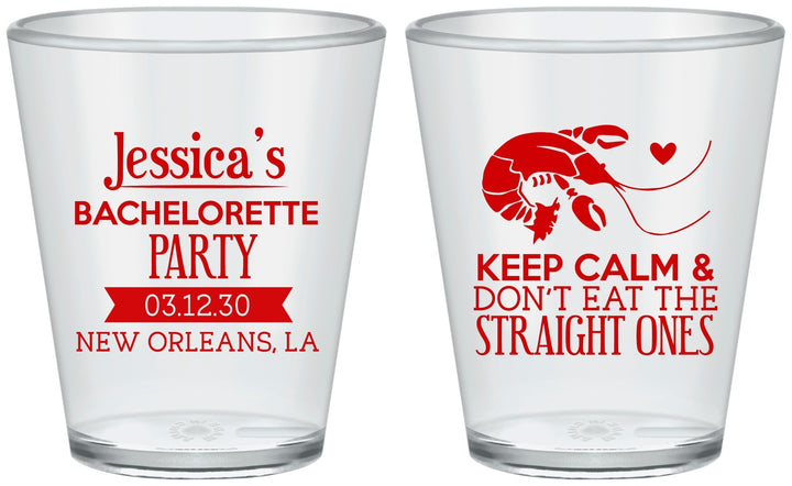 Custom Bachelorette Plastic Shot Glasses - Crawfish Boil | 60137