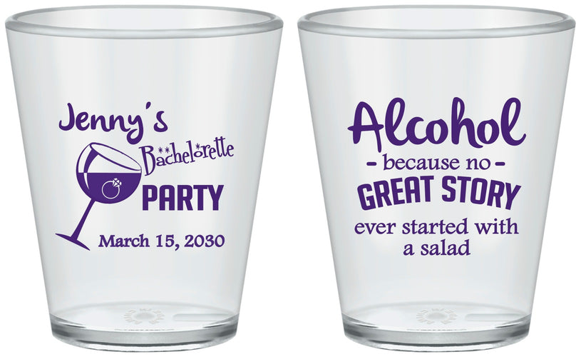 Custom Bachelorette Plastic Shot Glasses - Alcohol | 60138