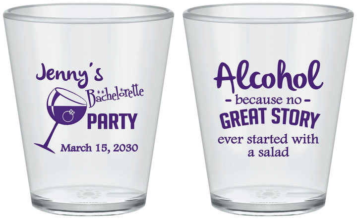Custom Bachelorette Plastic Shot Glasses - Alcohol | 60138