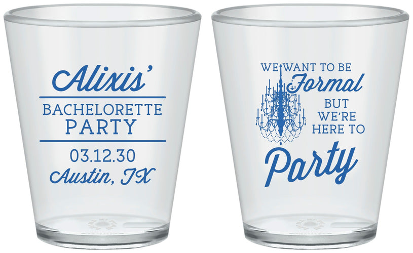 Custom Bachelorette Plastic Shot Glasses - Formal Party | 60145