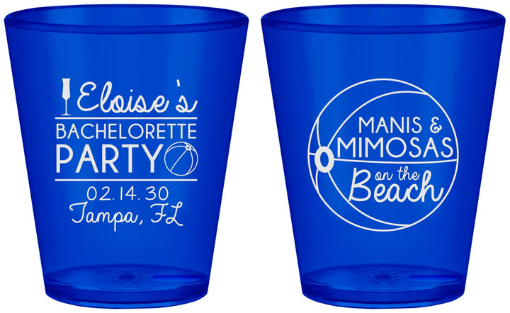 Custom Bachelorette Plastic Shot Glasses - Manis Mimosas | 60149