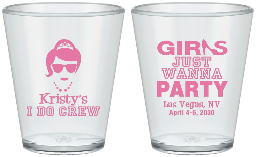 Custom Bachelorette Plastic Shot Glasses - Girls Just Wanna Party | 60158