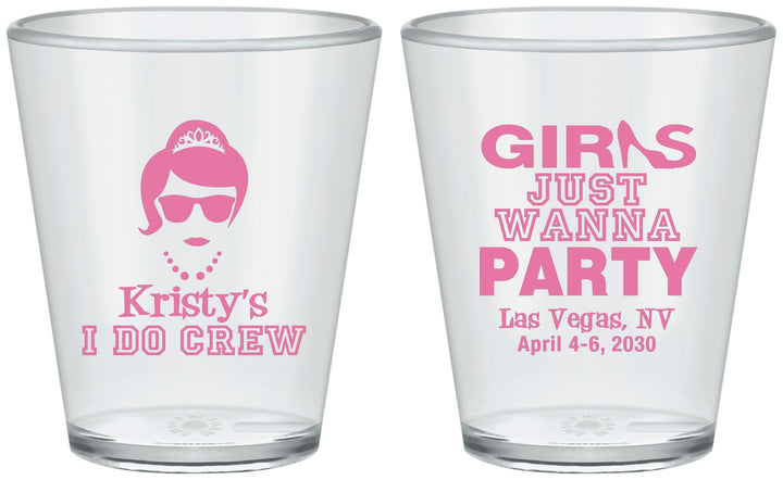 Custom Bachelorette Plastic Shot Glasses - Girls Just Wanna Party | 60158