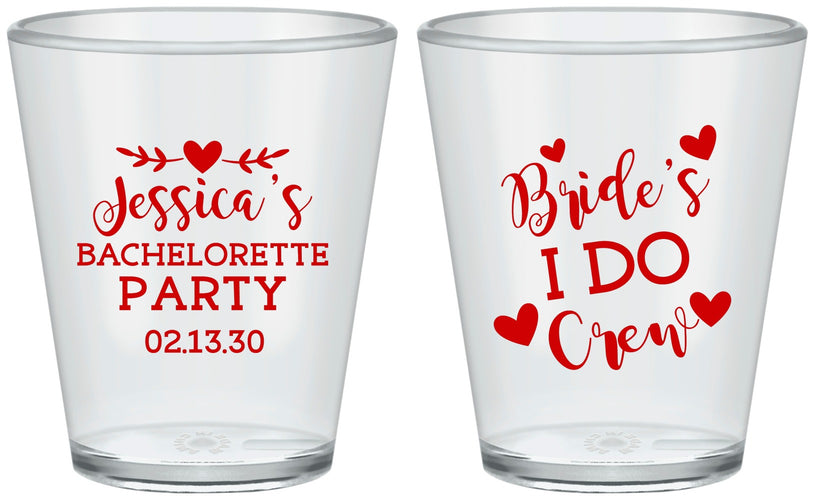 Custom Bachelorette Plastic Shot Glasses - Brides I Do Crew | 60159